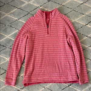 Tommy Bahama Pink Striped Zip-Up Sweater